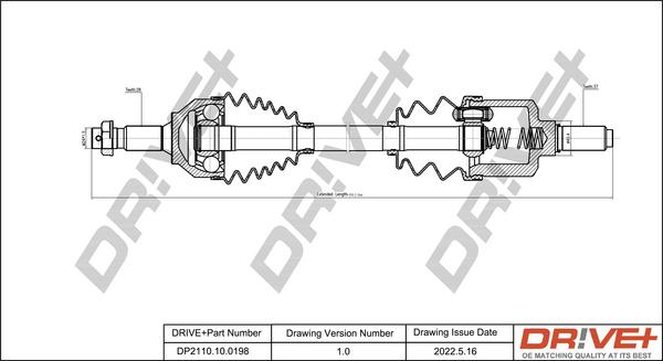 Dr!ve+ DP2110.10.0198 - Приводной вал autospares.lv