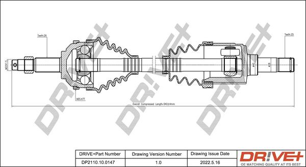 Dr!ve+ DP2110.10.0147 - Приводной вал autospares.lv