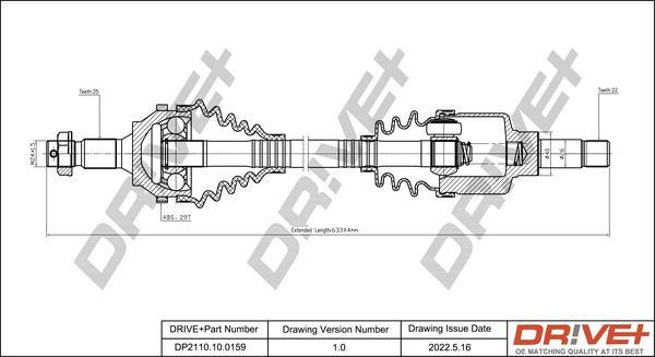 Dr!ve+ DP2110.10.0159 - Приводной вал autospares.lv