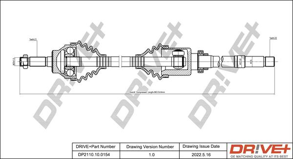 Dr!ve+ DP2110.10.0154 - Приводной вал autospares.lv