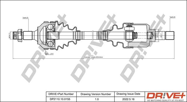 Dr!ve+ DP2110.10.0155 - Приводной вал autospares.lv