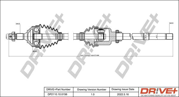 Dr!ve+ DP2110.10.0156 - Приводной вал autospares.lv