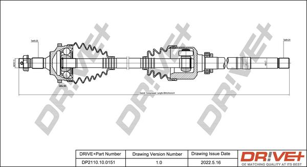 Dr!ve+ DP2110.10.0151 - Приводной вал autospares.lv