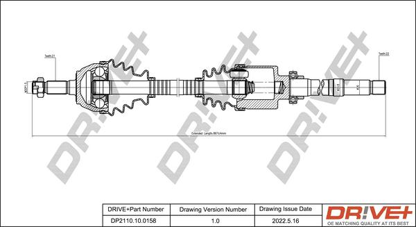 Dr!ve+ DP2110.10.0158 - Приводной вал autospares.lv