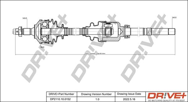 Dr!ve+ DP2110.10.0152 - Приводной вал autospares.lv