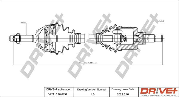 Dr!ve+ DP2110.10.0157 - Приводной вал autospares.lv