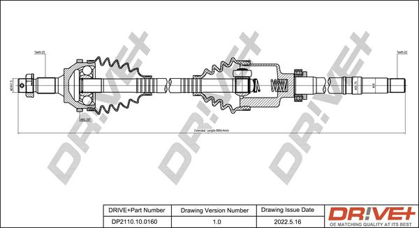 Dr!ve+ DP2110.10.0160 - Приводной вал autospares.lv