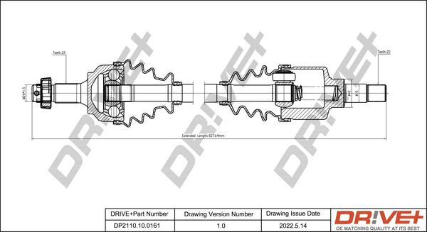 Dr!ve+ DP2110.10.0161 - Приводной вал autospares.lv