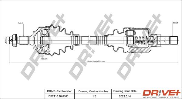 Dr!ve+ DP2110.10.0163 - Приводной вал autospares.lv