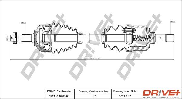 Dr!ve+ DP2110.10.0167 - Приводной вал autospares.lv