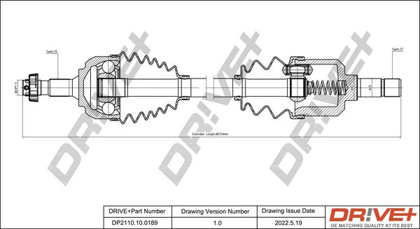 Dr!ve+ DP2110.10.0189 - Приводной вал autospares.lv