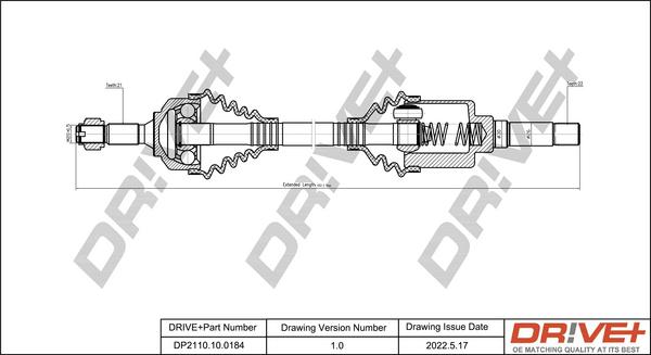 Dr!ve+ DP2110.10.0184 - Приводной вал autospares.lv