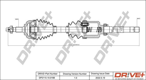 Dr!ve+ DP2110.10.0188 - Приводной вал autospares.lv