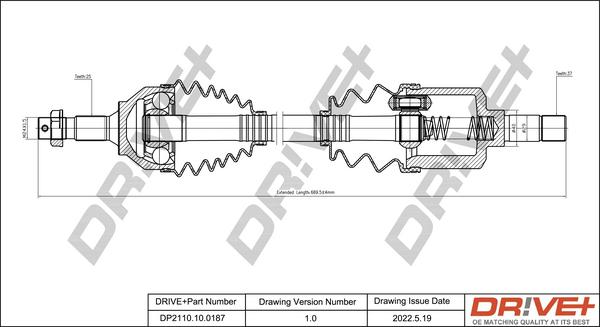 Dr!ve+ DP2110.10.0187 - Приводной вал autospares.lv