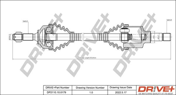 Dr!ve+ DP2110.10.0179 - Приводной вал autospares.lv