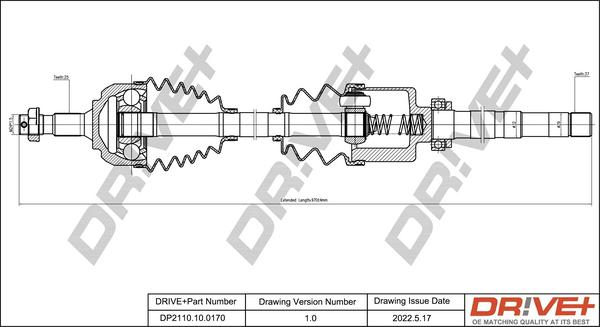 Dr!ve+ DP2110.10.0170 - Приводной вал autospares.lv