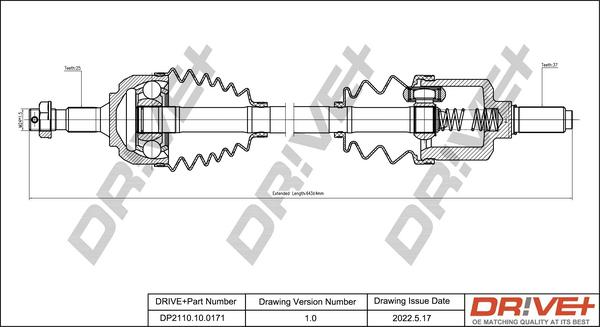 Dr!ve+ DP2110.10.0171 - Приводной вал autospares.lv