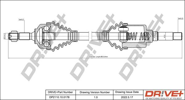 Dr!ve+ DP2110.10.0178 - Приводной вал autospares.lv