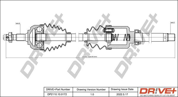 Dr!ve+ DP2110.10.0172 - Приводной вал autospares.lv