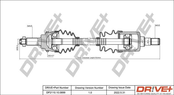 Dr!ve+ DP2110.10.0899 - Приводной вал autospares.lv