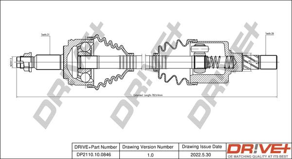 Dr!ve+ DP2110.10.0846 - Приводной вал autospares.lv