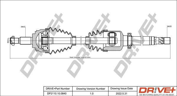 Dr!ve+ DP2110.10.0840 - Приводной вал autospares.lv