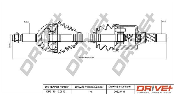 Dr!ve+ DP2110.10.0842 - Приводной вал autospares.lv