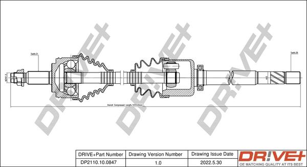 Dr!ve+ DP2110.10.0847 - Приводной вал autospares.lv