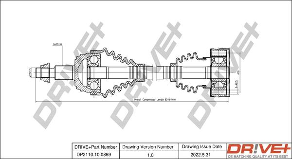 Dr!ve+ DP2110.10.0869 - Приводной вал autospares.lv