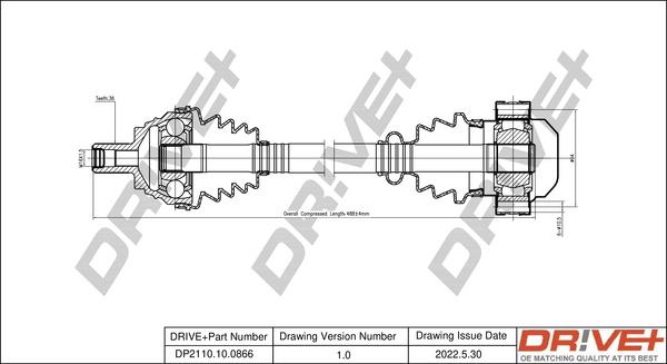 Dr!ve+ DP2110.10.0866 - Приводной вал autospares.lv