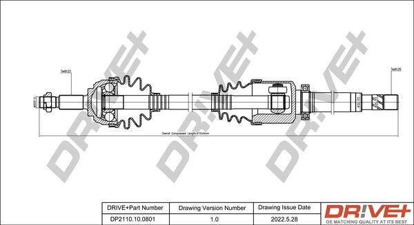 Dr!ve+ DP2110.10.0801 - Приводной вал autospares.lv