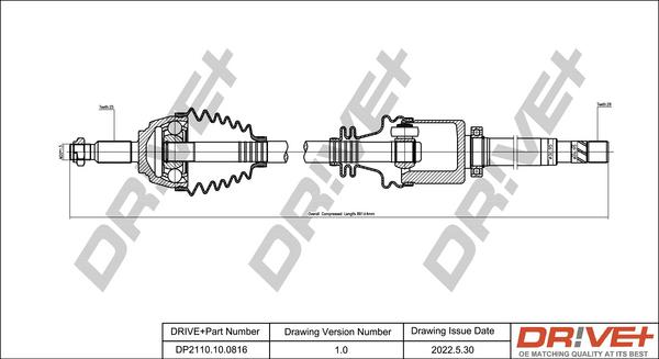 Dr!ve+ DP2110.10.0816 - Приводной вал autospares.lv