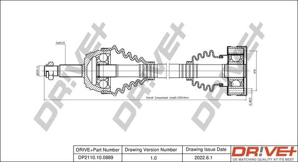 Dr!ve+ DP2110.10.0889 - Приводной вал autospares.lv