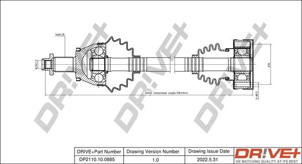 Dr!ve+ DP2110.10.0885 - Приводной вал autospares.lv