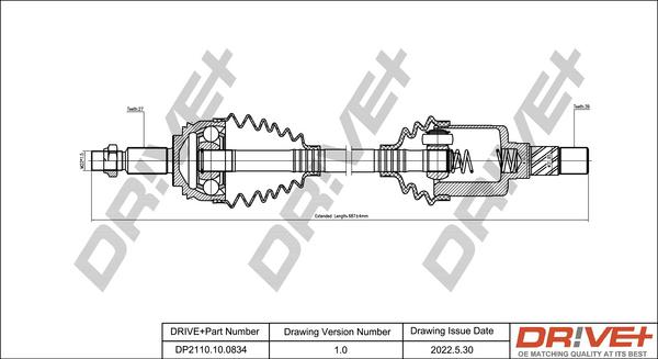 Dr!ve+ DP2110.10.0834 - Приводной вал autospares.lv