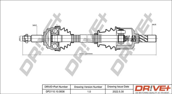 Dr!ve+ DP2110.10.0836 - Приводной вал autospares.lv