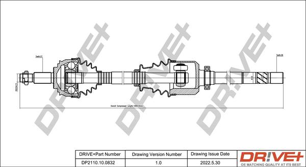 Dr!ve+ DP2110.10.0832 - Приводной вал autospares.lv