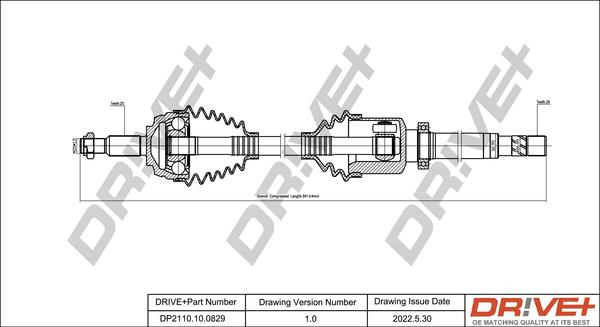 Dr!ve+ DP2110.10.0829 - Приводной вал autospares.lv