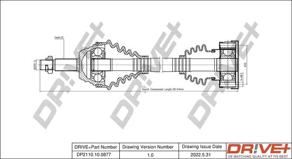 Dr!ve+ DP2110.10.0877 - Приводной вал autospares.lv