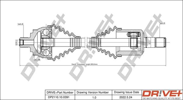 Dr!ve+ DP2110.10.0391 - Приводной вал autospares.lv