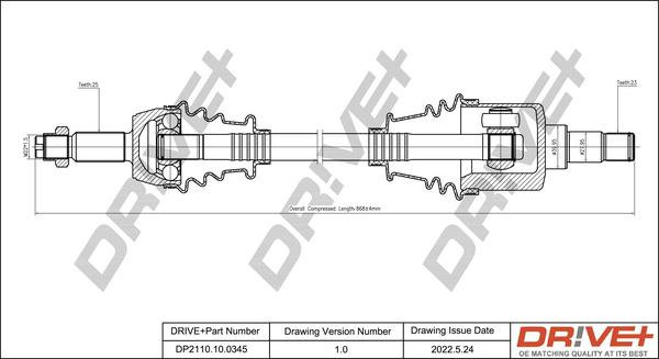 Dr!ve+ DP2110.10.0345 - Приводной вал autospares.lv