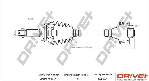 Dr!ve+ DP2110.10.0347 - Приводной вал autospares.lv