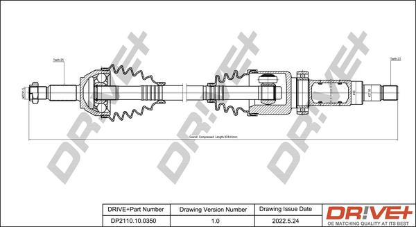 Dr!ve+ DP2110.10.0350 - Приводной вал autospares.lv