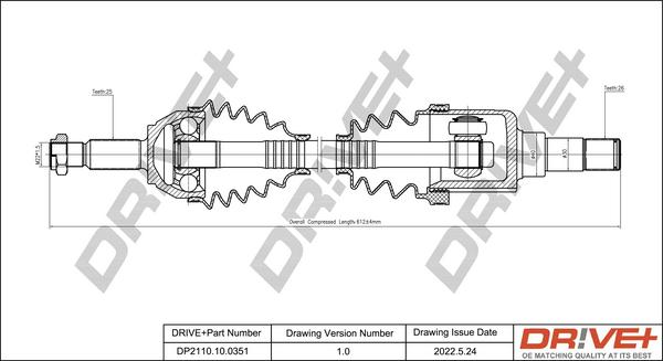 Dr!ve+ DP2110.10.0351 - Приводной вал autospares.lv