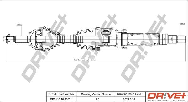 Dr!ve+ DP2110.10.0352 - Приводной вал autospares.lv