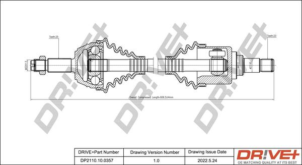 Dr!ve+ DP2110.10.0357 - Приводной вал autospares.lv