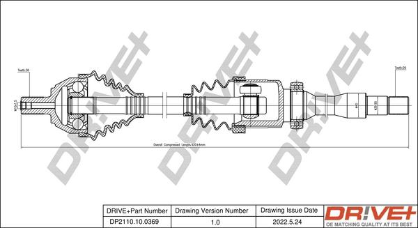 Dr!ve+ DP2110.10.0369 - Приводной вал autospares.lv