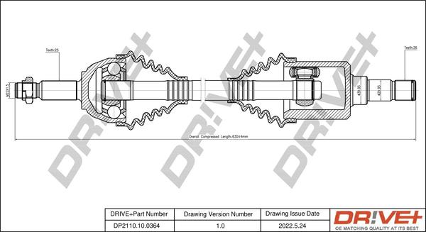 Dr!ve+ DP2110.10.0364 - Приводной вал autospares.lv