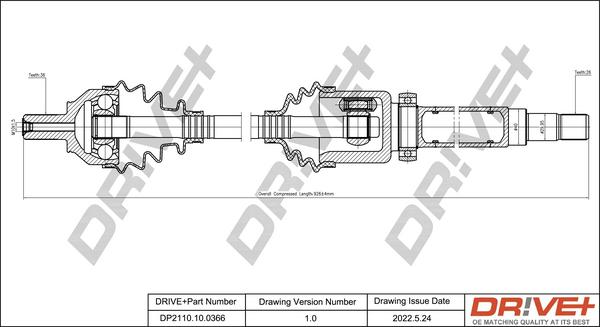 Dr!ve+ DP2110.10.0366 - Приводной вал autospares.lv