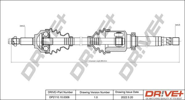 Dr!ve+ DP2110.10.0306 - Приводной вал autospares.lv